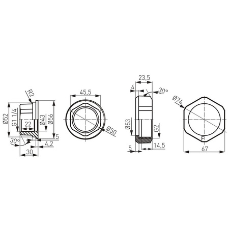 Półśrubunek do pompy 2"x5/4" żeliwny 1kpl. (2szt)