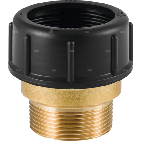 Łącznik GEBERIT HDPE, mosiądz, 1 1/2'' x 50 mm x DN 50 (GZ gazowy stożkowy x nakrętka) z uszczelką