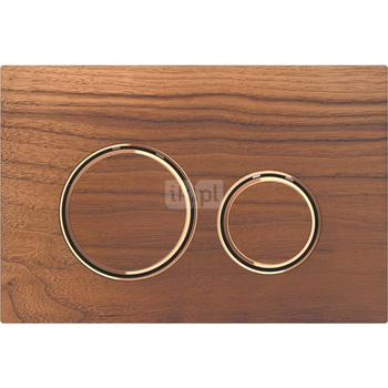 Przycisk uruchamiający Geberit Sigma21, przedni, amerykański orzech włoski, pierścienie: czerwone złoto
