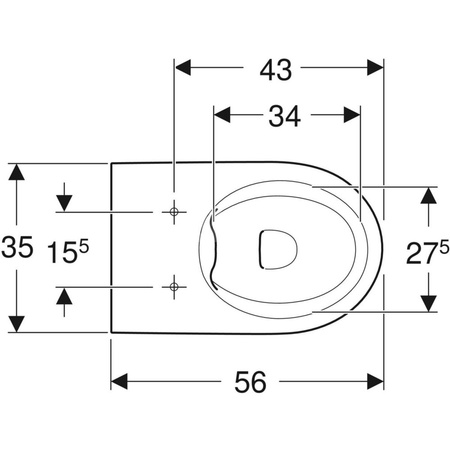 Miska WC stojąca GEBERIT iCon bez kołnierza wewnętrznego