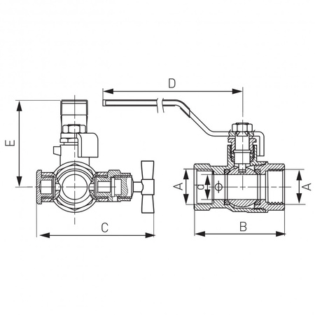 Zawór kulowy FERRO Z odpowietrznikiem ręcznym i korkiem 3/4'' GW, uchwyt: dźwignia