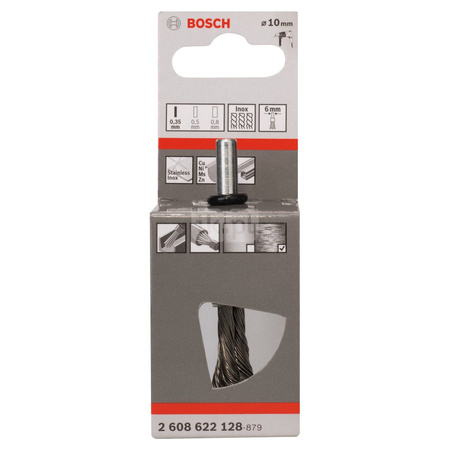 SZCZOTKA PĘDZLOWA PLE.10X0,35X- INOX 6MM