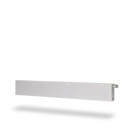Grzejnik płytowy typ 33 PURMO Plint RD wym. 200 x 1100 mm, kolor biały, moc 1096 W, front Płaski profilowany