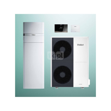 Pakiet Systemowy OZE - Pompa ciepła powietrzna powietrze-woda monoblok VAILLANT VWL 105/6A aroTHERM plus 9.2 kW 400 V + Centrala grzewcza uniTOWER VIH QW 190/6E + Regulator sensoCOMFORT VRC 720