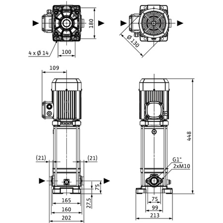 Wilo-MEDANA CV1-L.402-1/E/A/10O wysokociśnieniowa pionowa pompa do wody