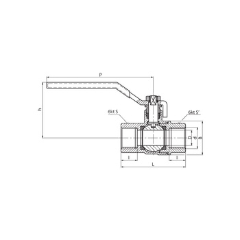 Zawór kulowy PERFEXIM HUZAR typ ciężki PHA-200/1 mosiądz niklowany 1 1/4'' gw x gw, uchwyt: dźwignia