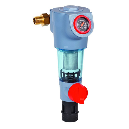 Filtr z płukaniem wstecznym ze złączkami gwintowanymi, 1/2", siatka 100 mikronów