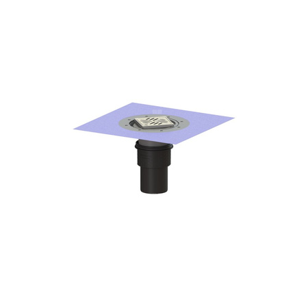 Wpust Ecoguss, DN100, odpł. pionowy, z nasadką Variofix i kratką szczel/ramą nierdz. 120x120