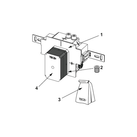 TECEbox - zestaw montażowy do pisuaru z korpusem zaworu podtynkowego U2, uruchamianym elektroniką spłukującą TECEfilo