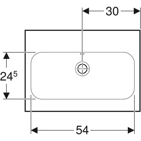 Umywalka GEBERIT iCon Light prostokątna, biała, 600mm, bez otworu na baterię, z odpływem przelewowym, półka od ściany