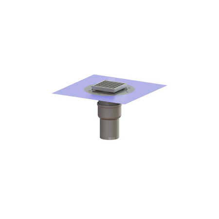 Wpust Ferrofix DN100, odpł.pionowy, z nasadką nierdz. i kratką szczel.nierdz. 138x138, sys.125