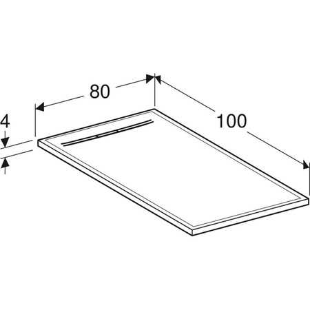 Brodzik prostokątny Geberit Sestra 100x80 cm, biały