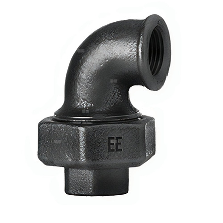 Śrubunek kątowy ODLEWNIA ZAWIERCIE 95oru żeliwo (czarne) 3/4'' (GW x GW), z uszczelką