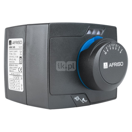 Siłownik elektryczny 2- i 3-pkt, 230 V AC, 120 s, 15 Nm AFRISO ARM 349 ProClick