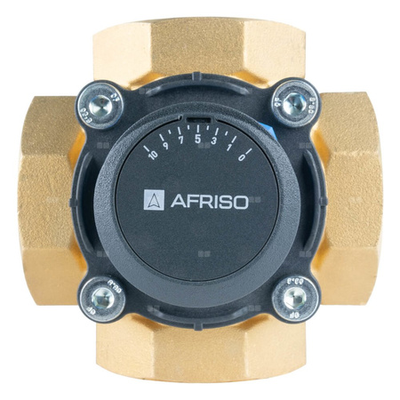 Zawór obrotowy czterodrogowy AFRISO ARV 487 ProClick, mieszający, Siłownik elektryczny ARM 343 ProClick, DN 50