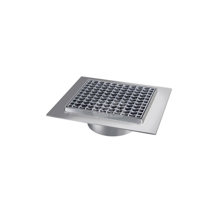 Nasada ze stali nierdzewnej, z rusztem kratowym 290x290 z zgrzewanym kołnierzem, system 200