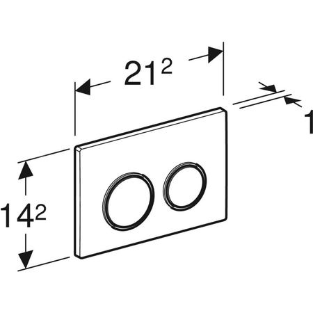 Przycisk uruchamiający Geberit Omega20, przedni/górny, czarny-chrom bł.-czarny