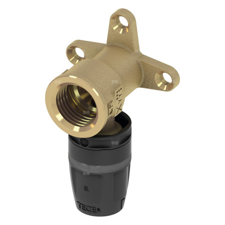 Kolano naścienne 90' TECE logo Dwuczęściowy, mosiądz, 20 mm x 1/2'' (pz x GW)