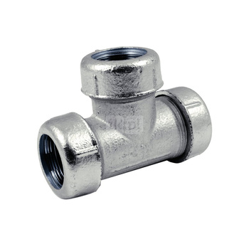 Złączka zaciskowa na bosy koniec rury stalowej oraz niebieskiej (PE) z gwintem zewnętrznym Trójnik, Rozmiar: 3/4"