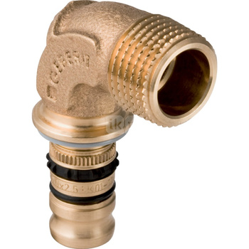 Kolano 90' GEBERIT Mepla, brąz, 1'' x 32 mm (GZ gazowy stożkowy x końcówka wciskowa)