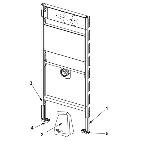 Stelaż podtynkowy do zlewozmywaka i umywalki TECE profil, 1120 x 500 x 90 mm, regulowana wysokość