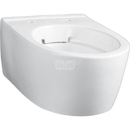 Wisząca miska WC iCon z ceramiczną muszlą toaletową, krótka, ukryte mocowania, Rimfree