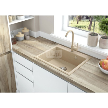 Deante Andante Zlewozmywak granitowy 1-komorowy - piaskowy