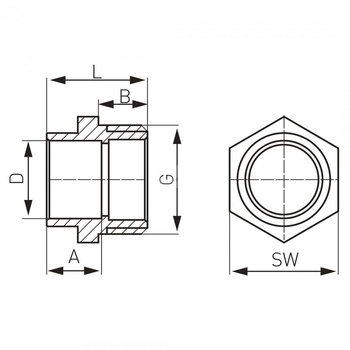Nypel przejściowy FERRO, 12 x 3/8'' (ML x GZ)