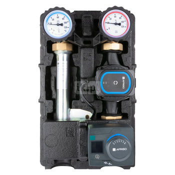 Grupa pompowa AFRISO PrimoTherm K 180-2 DN 25 AP 3-WM-R GZ x GW 1 1/2'' x 1'', z zaworem mieszającym, z izolacją, z pompą obiegową