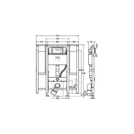 Stelaż podtynkowy do WC VIEGA 8874.9, 1120 x 910 x 120 mm, regulowana wysokość, ze spłuczką