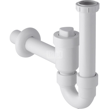 Odcinający umywalkowy zestaw odpływowy, biały R 1 1/2"x40mm