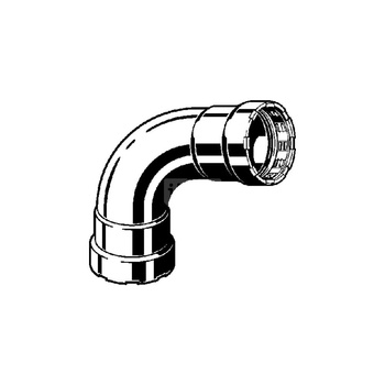 Megapress S-łuk 90 st. z SC-Contur stal niestopowa, powłoka cynkowo-niklowa, przyłącza zaprasowywane, nr wzoru 4316 centralne ogrzewanie zgodne z AGFW FW 524 DN: 10 D: ⅜