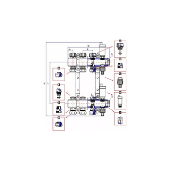 Rozdzielacz ogrzewania RUMET 71B 13 obwodowy