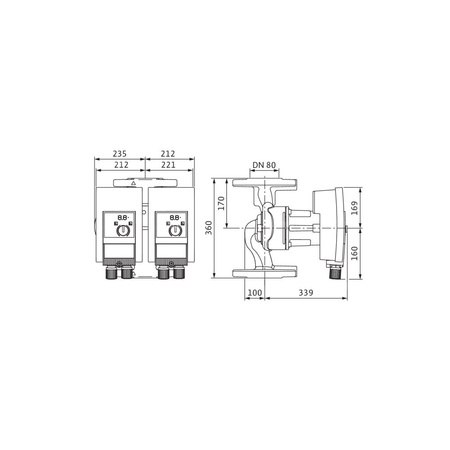 Pompa obiegowa WILO Yonos MAXO-D 80/0,5-6 PN6 1x230 V 50/60 Hz, PN 6/6bar