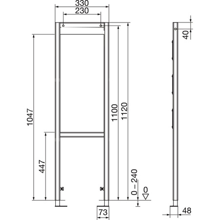 Element mocujący 1120 x 330 x 30 stal / antracyt = RAL 7016