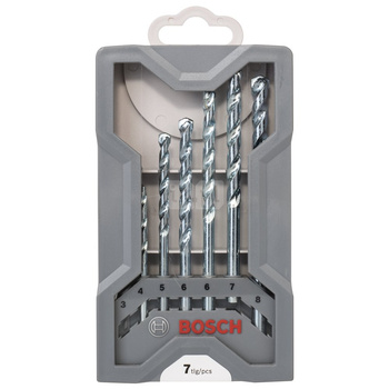 7-częściowy zestaw Wierteł do kamienia CYL-1 3, 4, 5, 6, 6, 7, 8 mm