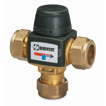 Zawór regulacyjny termostatyczny do wody ciepłej ESBE VTA313 CPF22 DN20-1,5 mosiądz pierścień zaciskowy, DN 20, zakres temp. 35-60'C, Kvs 1.5 m3/h