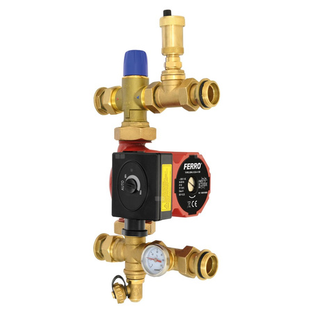 Grupa mieszająca dwufunkcyjna z zaworem termostatycznym 3-drogowym i pompą elektroniczną 25-4 130