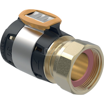 Złączka przejściowa GEBERIT FlowFit, brąz krzemowy bezołowiowy, 2 1/4'' x 50 mm (nakrętka x łącznik zaprasowywany)