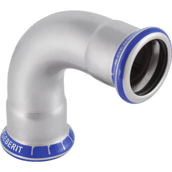 Kolano 90' GEBERIT Mapress Edelstahl, stal nierdzewna, 42 mm, DN 40 x 42 mm x DN 40 (mufa zaprasowywana x mufa zaprasowywana), (głębokość: 50 mm) z uszczelką