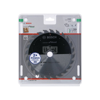 Ostrze do piły tarczowej bezprzewodowej Standard for Wood 190 x 1,6 / 1,1 x 20 T24