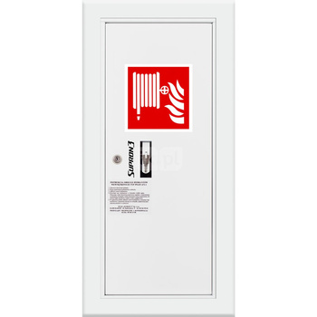 Hydrant DN25 wnękowy boczny, wąż 20m, zamek patent, RAL 9003 prawy