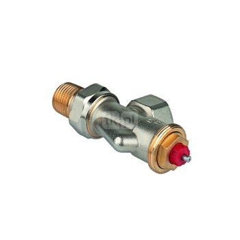 Zawór termostatyczny, osiowy, wkładka FX, 3/8", gwint wewnętrzny, ze złączką do grzejnika z uszczelnieniem metal-metal