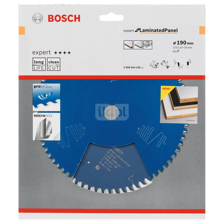 Tarcza pilarska Expert for Laminated Panel KSB EXPERT FOR L.P. 190X20X2,6 60T