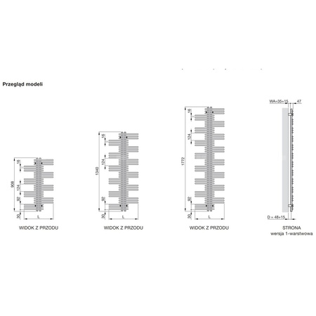 Grzejnik elektryczny ZEHNDER Yucca 1480 x 600 mm, kolor biały, moc 300 W