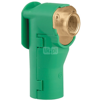 Złączka kolankowa ze skrzynką naścienną z tworzywa sztucznego z kołnierzem 10 mm 3/4" GW x 3/4"