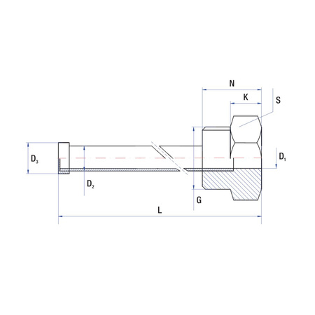 Tuleja zanurzeniowa RUMET lutowana Mosiądz 3/4'' 8 mm L=250