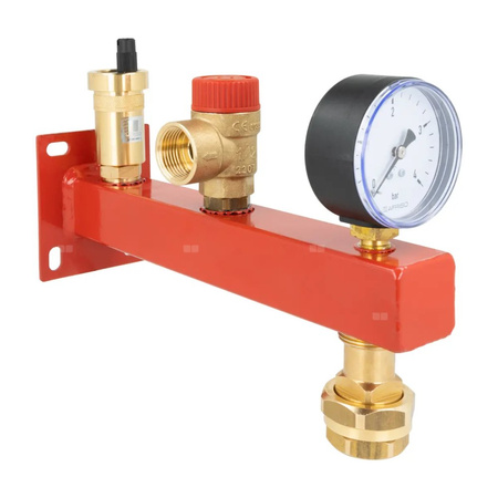 Zespół przyłączeniowy AFRISO BSS 3/4'' GW x szybkozłącze, max. 1.5 bar + wskaźnik ciśnienia