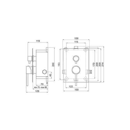 Bateria podtynkowa FERRO FIESTA BOX 2-funkcyjna, kolor chrom