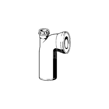 Łuk przyłączeniowy 90 st. przeznaczenie: WC, tworzywo sztuczne, nr wzoru 3811.1 DN1: 100 L: 230 DN2: 40 wykonanie: biały alpejski